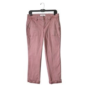 Lila Ryan Chino Pants Women's Size 8 Mauve Skinny Stretch Cuffed Pockets Comfort